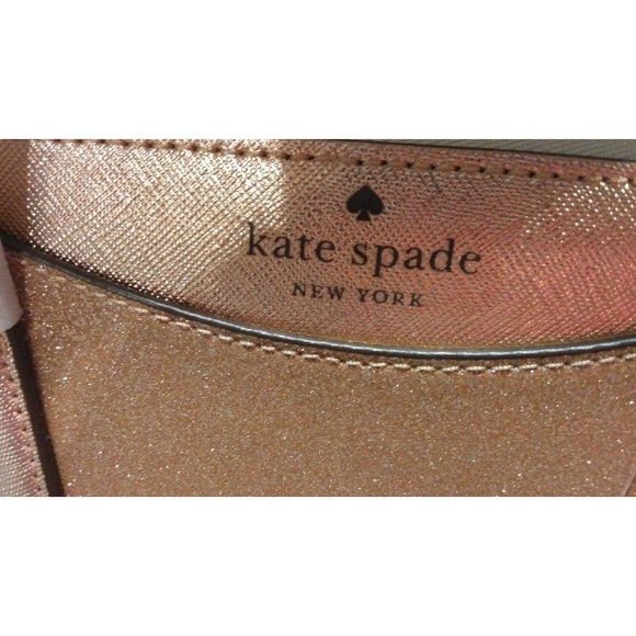 NWT Kate Spade Shimmy Glitter Satchel Rose Gold Shoulder Handbag - Picture 6 of 6